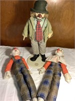 3 clown dolls