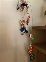 4 hanging decorative clown figures