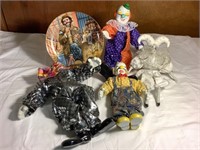 Emmitt Kelly plate with 4 clown figures