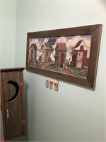 “Outhouse” toilet paper holder and picture