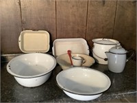 Assorted Porcelain pots and pans