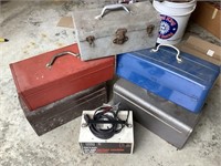 5 toolboxes and battery charger