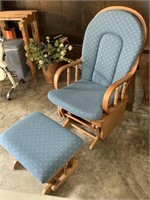 Gliding rocking chair and ottoman