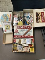Collection of matchbooks and keychains
