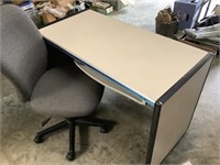 Desk and rolling desk chair
