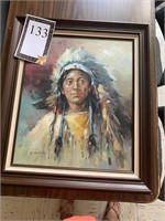 " Native American Chief in Headdress"