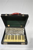 Vintage Hohner Mother Of Pearl Accordian & Case