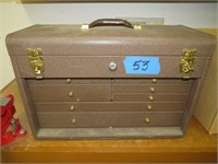 Metal machinist tool box filled with misc