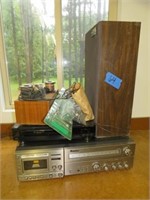Quazar stereo cassette, vhs, 2 speakers, radio