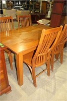 Oak Dining Table Mission Style & 4 Chairs