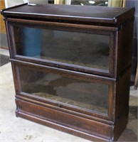 Small Barrister Bookcase, 2 Glass Front Shelves