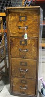 Antique Wooden File Cabinet - 4 Drawer