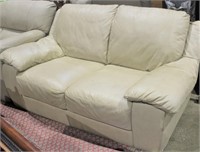 Love Seat-Leather-Taupe