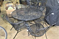 Wrought Iron Patio Table & 4 Chairs