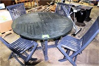 Teak Wood Patio Table & 4 Chairs