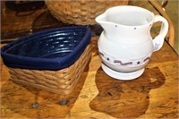 Longaberger Basket & Pitcher