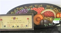 Fruit Plaque & Framed Stitch Work