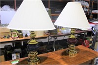 Nice Pair of Electric Lamps-Blue/Red