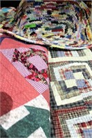 Two Bed Spreads - Made in India & Small Rag Rug
