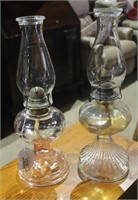 Oil Lamps - 1 Pink Base & 1 Clear