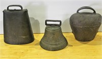 Group of 3 Antique Bells -1 Dated 1878