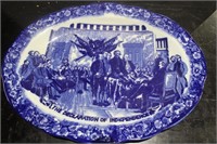 Flo Blue Platter The Declaration of Independence