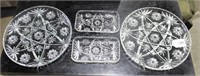 4 Glass Serving Trays