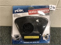 Peak portable 12 volt powered heater window