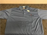 Blue point Camero blue button up polo shirt in