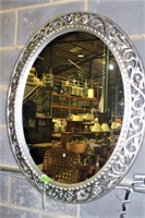Oval Silver Composite Wall Mirror