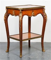 Continental Rococo Style Marquetry Side Table