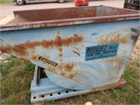 Wright self-dumping hopper 3/4yd, on wheels