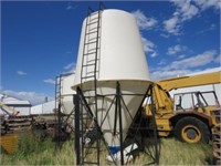 6 ½ ton poly dome hopper bin on stand