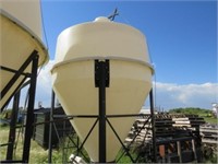 2 ½ ton poly dome hopper bin on stand