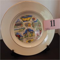 TENNESSEE SOUVENIR PLATE BY HOMER LAUGHLIN 10IN