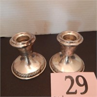 PAIR OF STERLING WEIGHTED CANDLESTICKS 3IN
