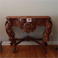 ORNATELY CARVED CONSOLE TABLE 40X30X19
