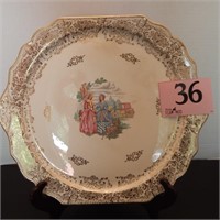 ROYAL CHINA 22KT GOLD HAND PAINTED 12IN PLATE