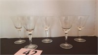 5 ETCHED GLASS STEMS