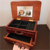 WOODEN JEWELRY BOX 8IN