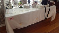 SPRING CUTWORK EMBROIDERED OBLONG TABLECLOTH