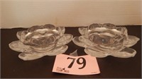 PAIR OF SHANNON CRYSTAL CANDLE HOLDERS 6IN