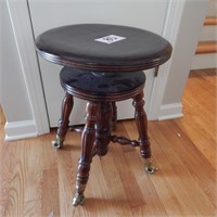 PIANO STOOL WITH GLASS AND EAGLE CLAW BRASS FEET