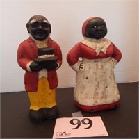CAST IRON BUTLER AND MAMMY 7IN