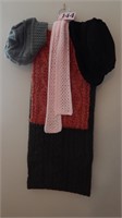 3 LADIES WINTER SCARVES WITH TWO HATS