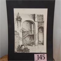 MATTED PRINT BY MARCELLA PACKARD NEW ORLEANS