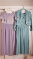 2 LADIES COCKTAIL DRESSES SIZE 14 IN GOOD