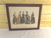 Paris Fashions Print, 1886, LARGE