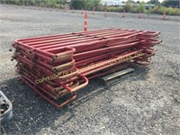 (16) PIECES OF RED CATTLE PANELS & GATES