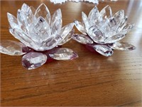 Crystal Flower Candle Holders